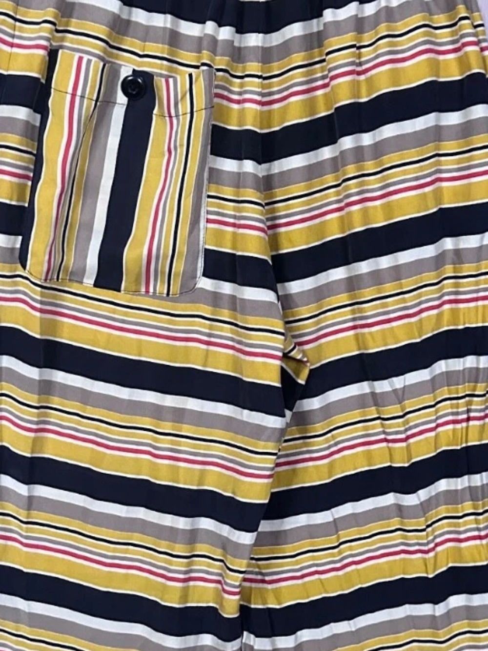 THE GREAT. Multicolor Striped Silk Piece with Yellow and Black